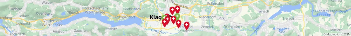 Kartenansicht für Apotheken-Notdienste in der Nähe von Ebenthal in Kärnten (Klagenfurt  (Land), Kärnten)